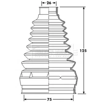 Joint-soufflet, arbre de commande BORG & BECK OEM A1693600768