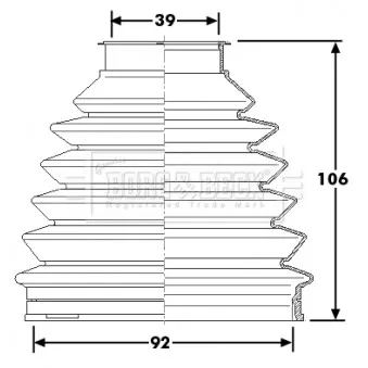 Joint-soufflet, arbre de commande BORG & BECK OEM 3293C6