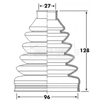 Joint-soufflet, arbre de commande BORG & BECK OEM 1016768