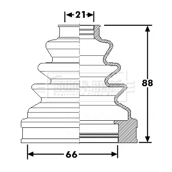 Joint-soufflet, arbre de commande BORG & BECK OEM 44017S5DA01
