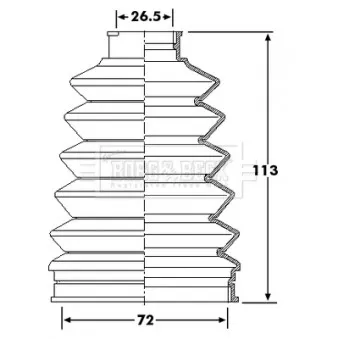 Joint-soufflet, arbre de commande BORG & BECK OEM 1683600268