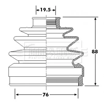 Joint-soufflet, arbre de commande BORG & BECK OEM 44018S04C04