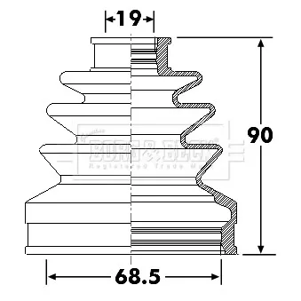 Joint-soufflet, arbre de commande BORG & BECK OEM 44017S04020