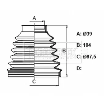 Joint-soufflet, arbre de commande BORG & BECK BCB6331 pour CITROEN C5 1.6 THP 150 - 150cv