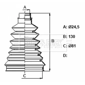 Joint-soufflet, arbre de commande BORG & BECK OEM 4008800QAA