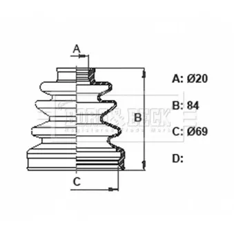 Joint-soufflet, arbre de commande BORG & BECK OEM 44315ST5003