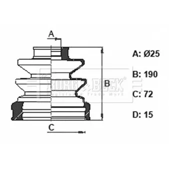 Joint-soufflet, arbre de commande BORG & BECK OEM MB937063