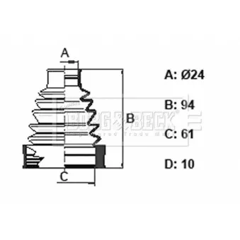 Joint-soufflet, arbre de commande BORG & BECK BCB6351 pour RENAULT LAGUNA 1.9 DCI - 120cv