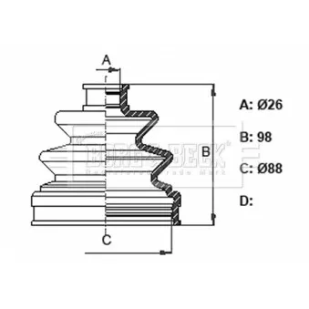 Joint-soufflet, arbre de commande BORG & BECK OEM 3974117V28
