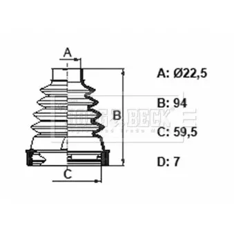 Joint-soufflet, arbre de commande BORG & BECK BCB6368 pour CITROEN C3 1.4 16V - 95cv