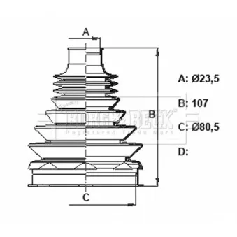 Joint-soufflet, arbre de commande BORG & BECK BCB6369