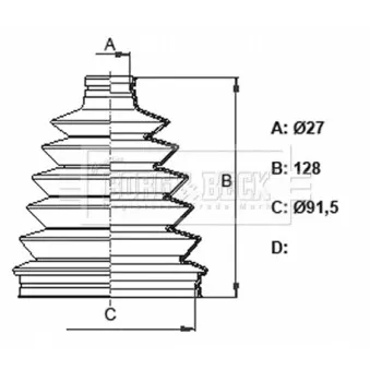 Joint-soufflet, arbre de commande BORG & BECK BCB6379