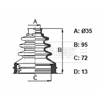 Joint-soufflet, arbre de commande BORG & BECK BCB6391 pour FORD FOCUS 1.6 - 105cv