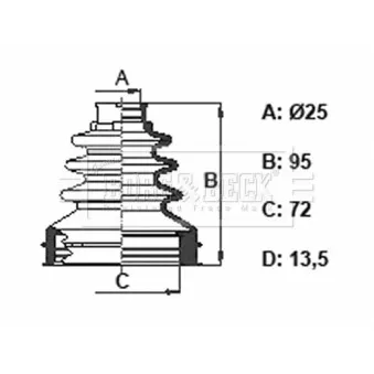 Joint-soufflet, arbre de commande BORG & BECK BCB6392 pour FORD FOCUS 1.6 TDCi ECOnetic - 105cv