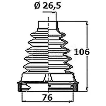 Joint-soufflet, arbre de commande BORG & BECK OEM 397411935R