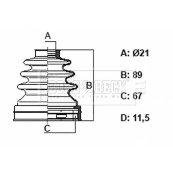 Joint-soufflet, arbre de commande BORG & BECK BCB6402 pour FORD C-MAX 2.0 - 145cv