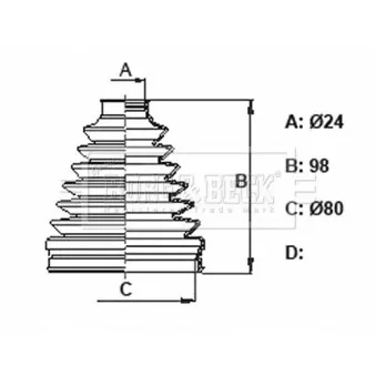 Joint-soufflet, arbre de commande BORG & BECK OEM 443852041