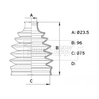 Joint-soufflet, arbre de commande BORG & BECK OEM 0442774040