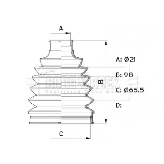 Joint-soufflet, arbre de commande BORG & BECK OEM 495942Y600