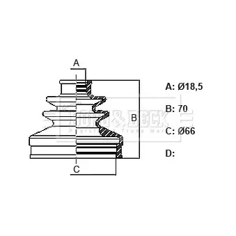 Joint-soufflet, arbre de commande BORG & BECK BCB6424