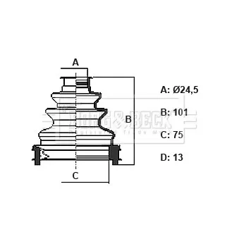 BORG & BECK BCB6425 - Joint-soufflet, arbre de commande