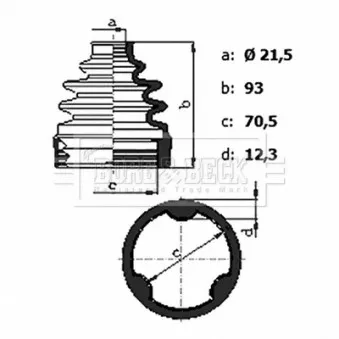 Joint-soufflet, arbre de commande BORG & BECK OEM 495951F200