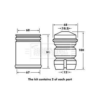 BORG & BECK BPK7018 - Kit de protection contre la poussière, amortisseur