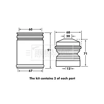 Kit de protection contre la poussière, amortisseur BILSTEIN 11-101321
