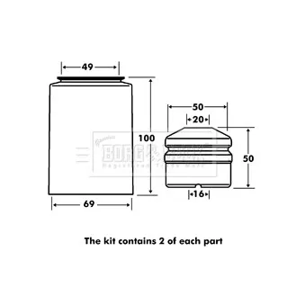 BORG & BECK BPK7028 - Kit de protection contre la poussière, amortisseur