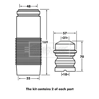 Kit de protection contre la poussière, amortisseur MONROE PK022