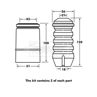 Kit de protection contre la poussière, amortisseur TRW JSK114