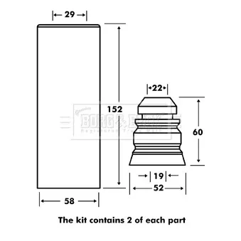 Kit de protection contre la poussière, amortisseur BORG & BECK BPK7107