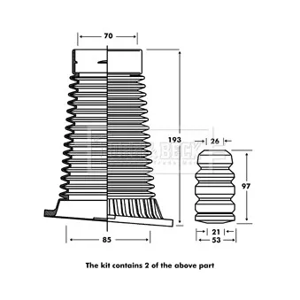 Kit de protection contre la poussière, amortisseur BORG & BECK OEM ANR6124