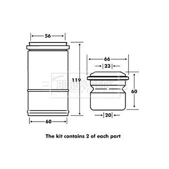 BORG & BECK BPK7117 - Kit de protection contre la poussière, amortisseur