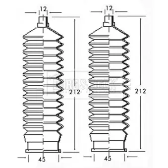 Joint-soufflet, direction BORG & BECK OEM 93741087