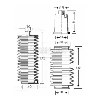 Joint-soufflet, direction BORG & BECK OEM 406620