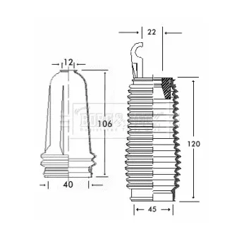 Joint-soufflet, direction BORG & BECK OEM 406650