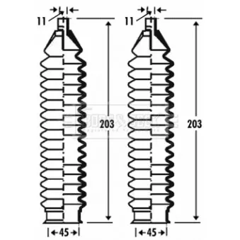 Joint-soufflet, direction BORG & BECK OEM 93742565