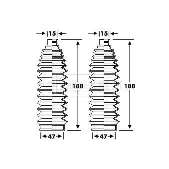 Joint-soufflet, direction BORG & BECK OEM 482034M526