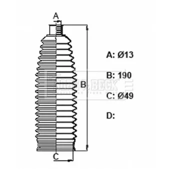 Joint-soufflet, direction BORG & BECK OEM 1609153