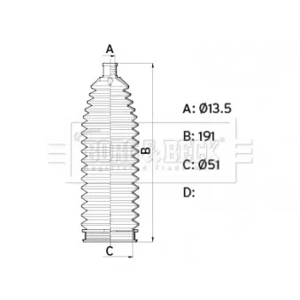 Joint-soufflet, direction BORG & BECK BSG3461 pour SKODA RAPID 1.2 TSI - 105cv