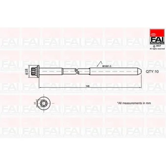 Jeu de boulons de culasse de cylindre FAI AutoParts B1136