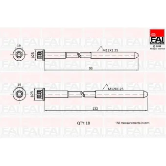 FAI AutoParts B2201 - Jeu de boulons de culasse de cylindre