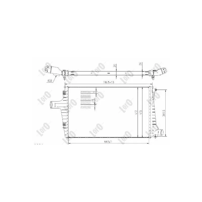 Intercooler, échangeur ABAKUS 003-018-0013 - Visuel 1