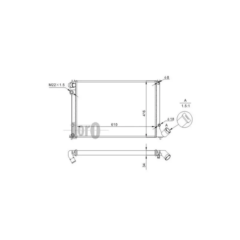 Radiateur, refroidissement du moteur ABAKUS 009-017-0018 - Visuel 2
