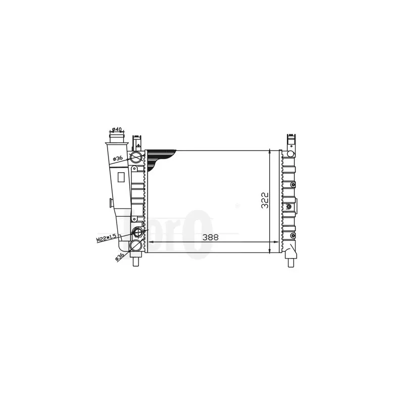 Radiateur, refroidissement du moteur ABAKUS 016-017-0046 - Visuel 2