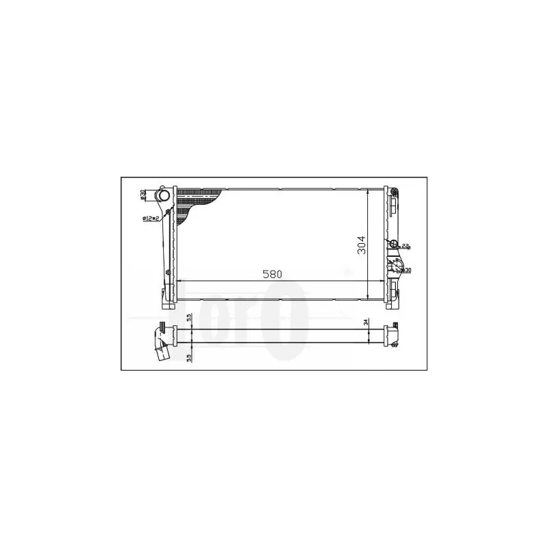 Radiateur, refroidissement du moteur ABAKUS 016-017-0053 - Visuel 2