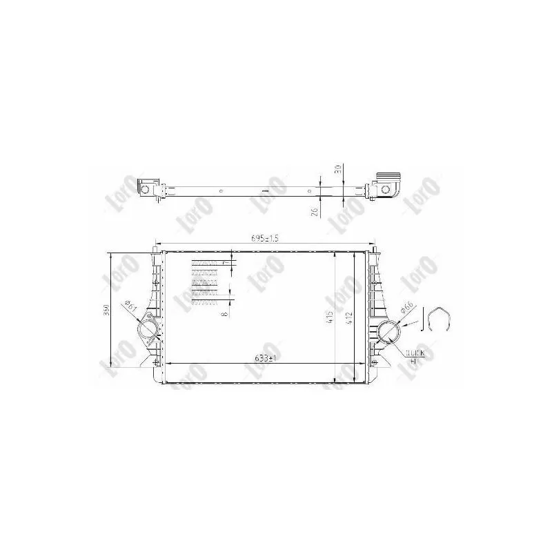 Intercooler, échangeur ABAKUS 017-018-0008 - Visuel 1