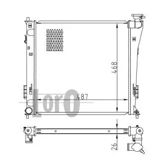 Radiateur, refroidissement du moteur ABAKUS 019-017-0022-B