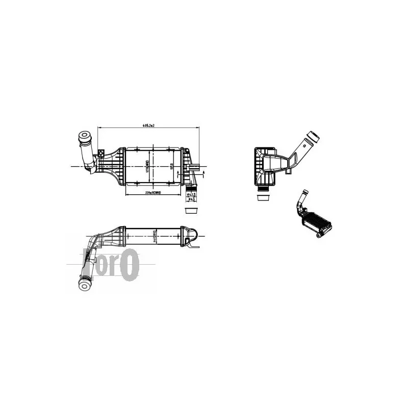 Intercooler, échangeur ABAKUS 037-018-0004 - Visuel 2